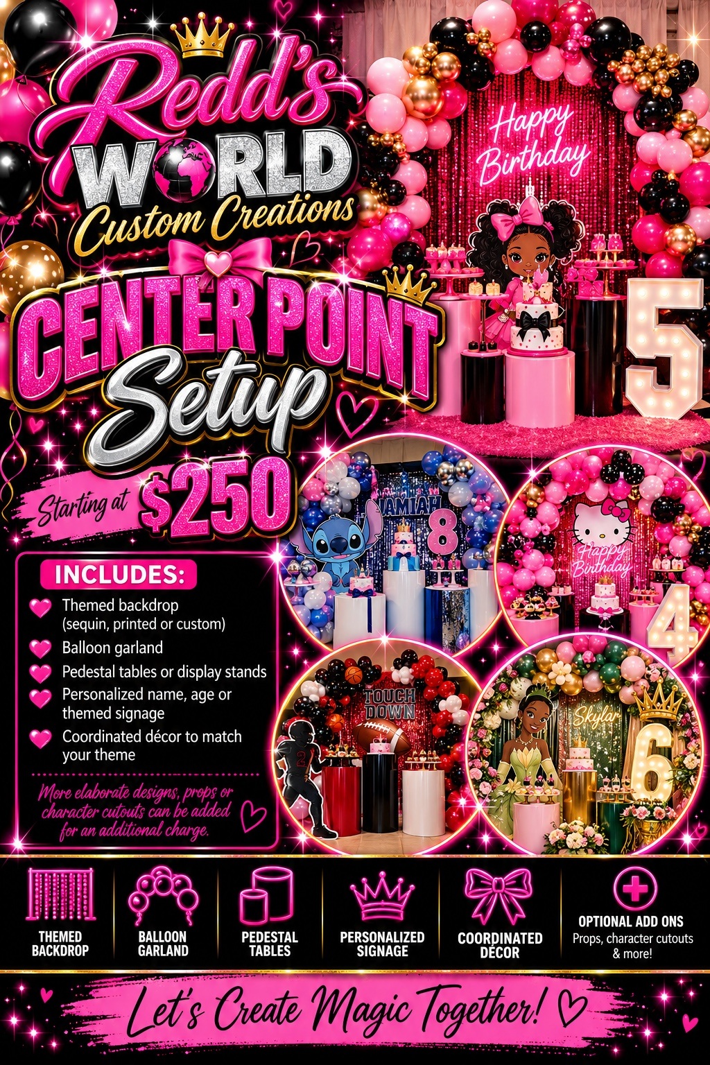 Centerpoint Setup — starting at $250 pricing flyer