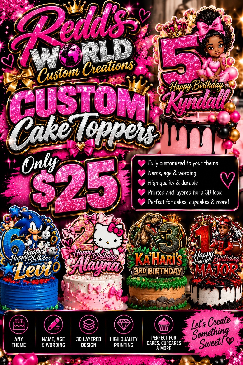 Custom Cake Toppers — flyer 2 pricing flyer