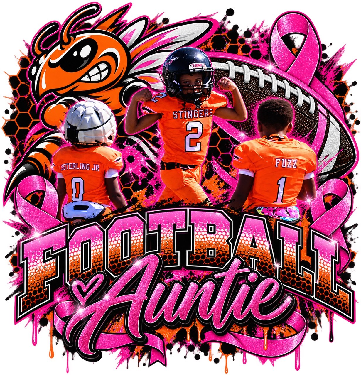 Pink-out Football Auntie design