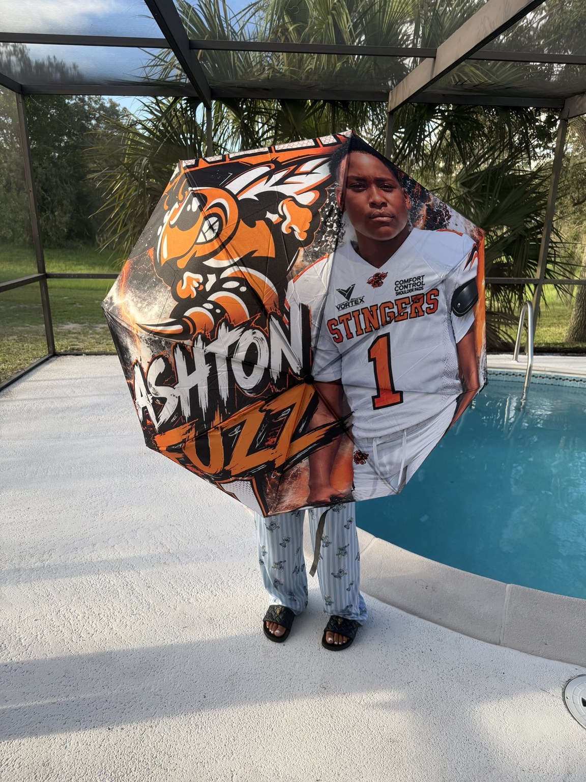 Personalized football photo display